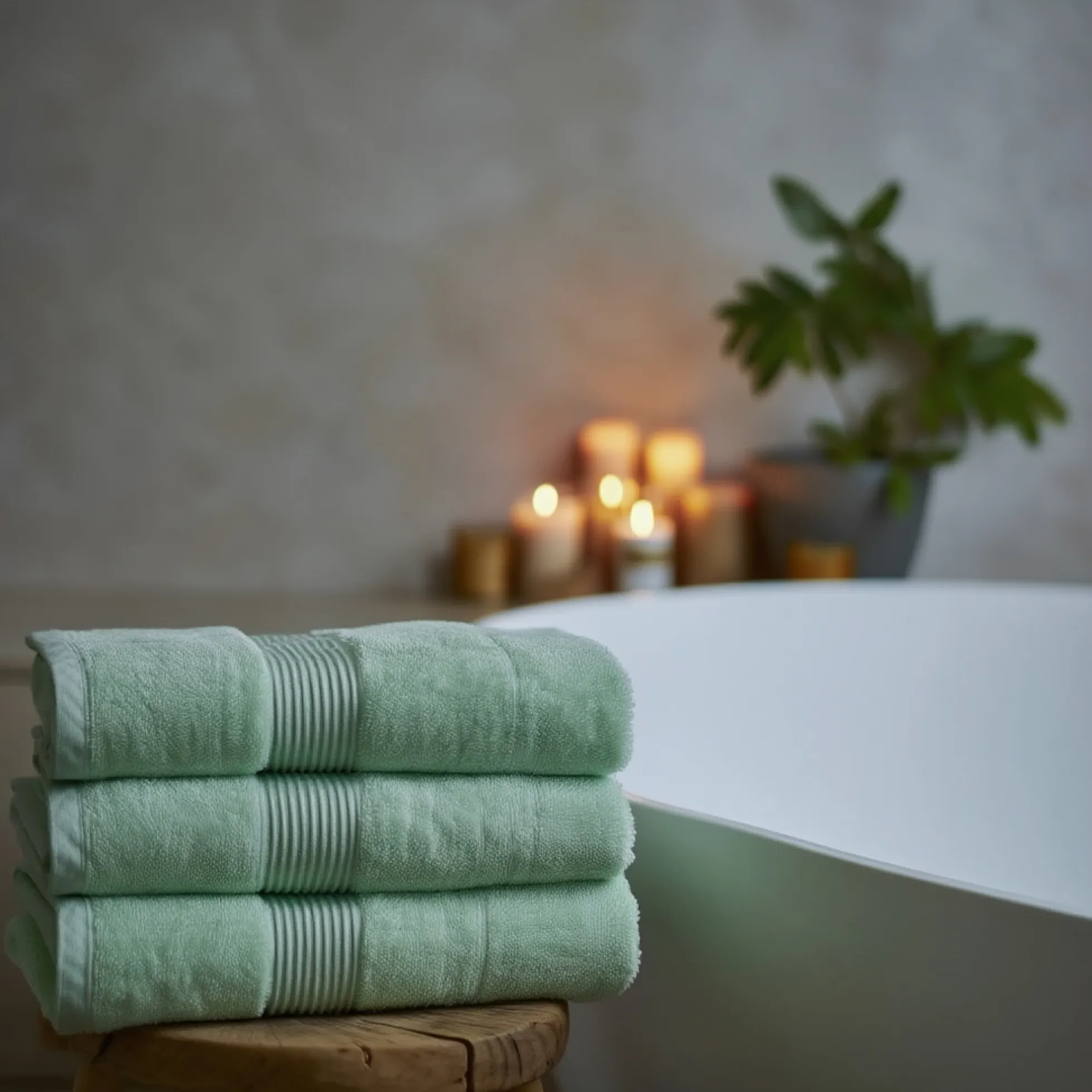 Bomulds håndklæde - 100% bomuld - 50x100 cm - Mint