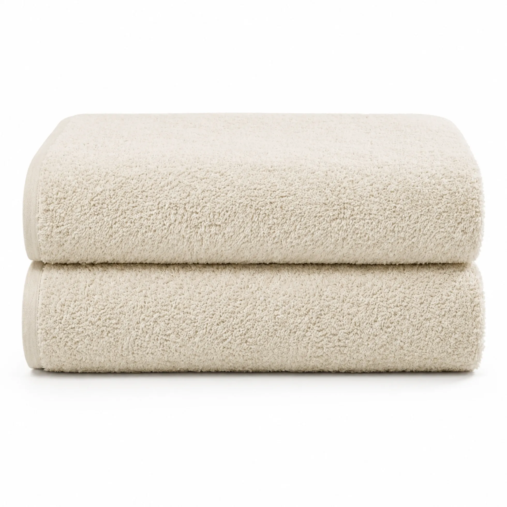 Bomulds håndklæder - 100% bomuld - Badehåndklæder 70x140 cm - 2-pak - Natur