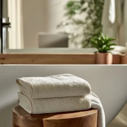 Bomulds håndklæder - 100% bomuld - 50x100 cm - 2-pak - Natur