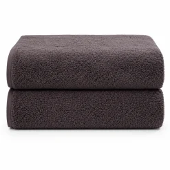 Bomulds håndklæder - 100% bomuld - 50x100 cm - 2-pak - Mørkegrå