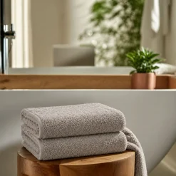 Bomulds håndklæder - 100% bomuld - 50x100 cm - 2-pak - Lysegrå