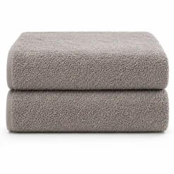 Bomulds håndklæder - 100% bomuld - 50x100 cm - 2-pak - Lysegrå