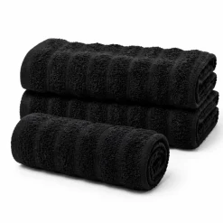 Bomulds håndklæder - 100% kæmmet bomuld - Gæstehåndklæder 30x50 cm - 2-pak - Sort