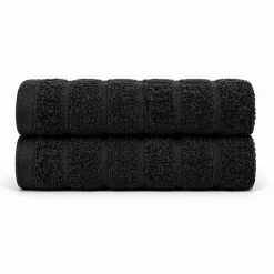 Bomulds håndklæder - 100% kæmmet bomuld - Gæstehåndklæder 30x50 cm - 2-pak - Sort