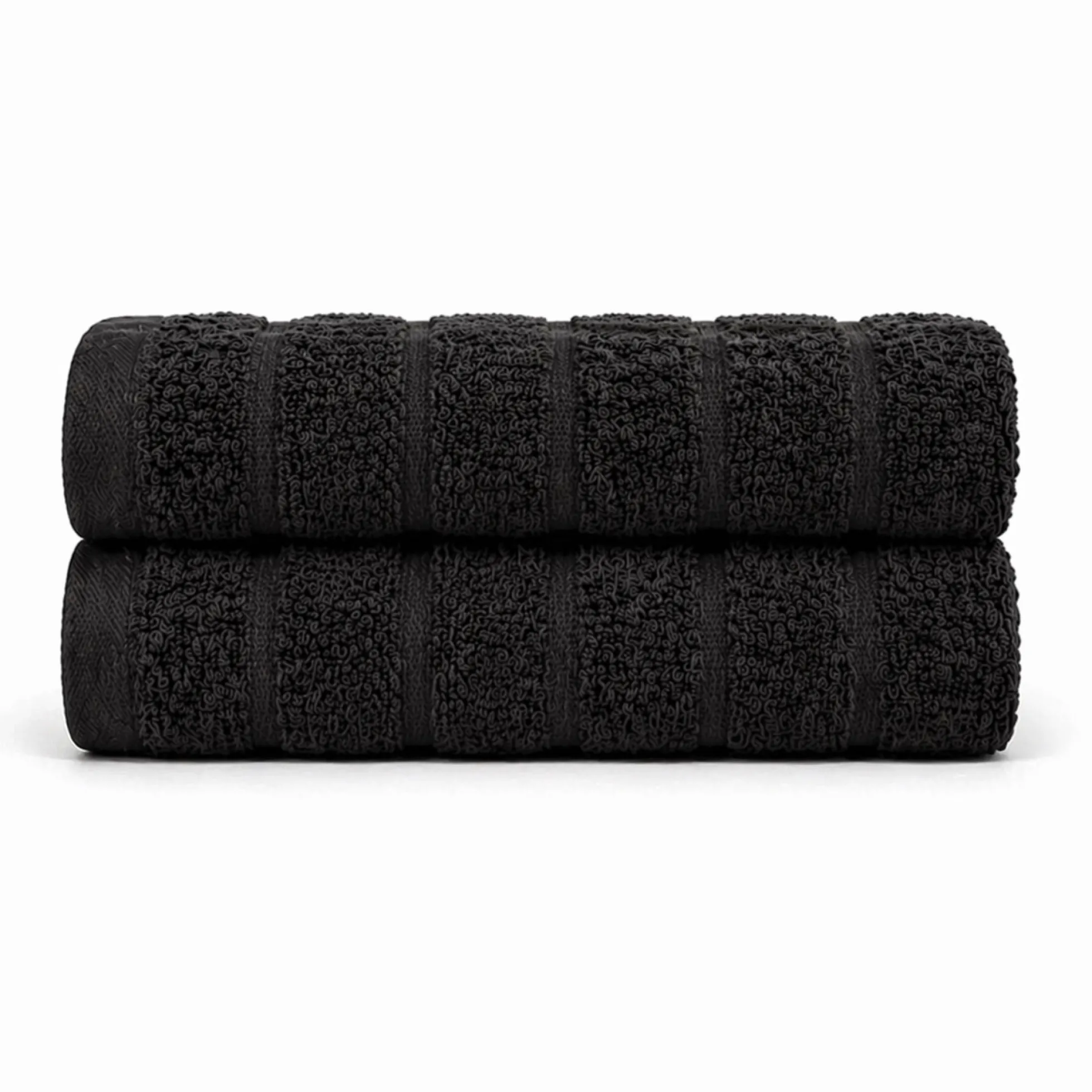 Bomulds håndklæder - 100% kæmmet bomuld - Gæstehåndklæder 30x50 cm - 2-pak - Sort