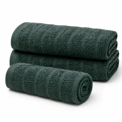 Bomulds håndklæder - 100% kæmmet bomuld - Gæstehåndklæder 30x50 cm - 2-pak - Mørkegrøn