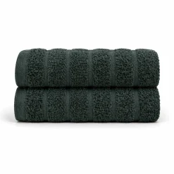 Bomulds håndklæder - 100% kæmmet bomuld - Gæstehåndklæder 30x50 cm - 2-pak - Mørkegrøn