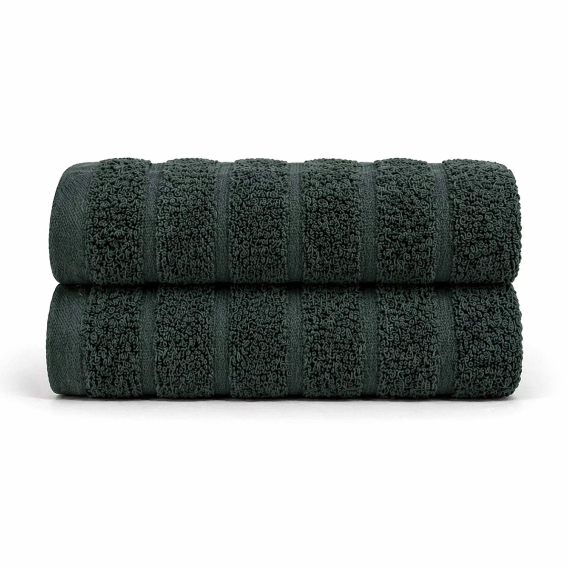 Bomulds håndklæder - 100% kæmmet bomuld - Gæstehåndklæder 30x50 cm - 2-pak - Mørkegrøn