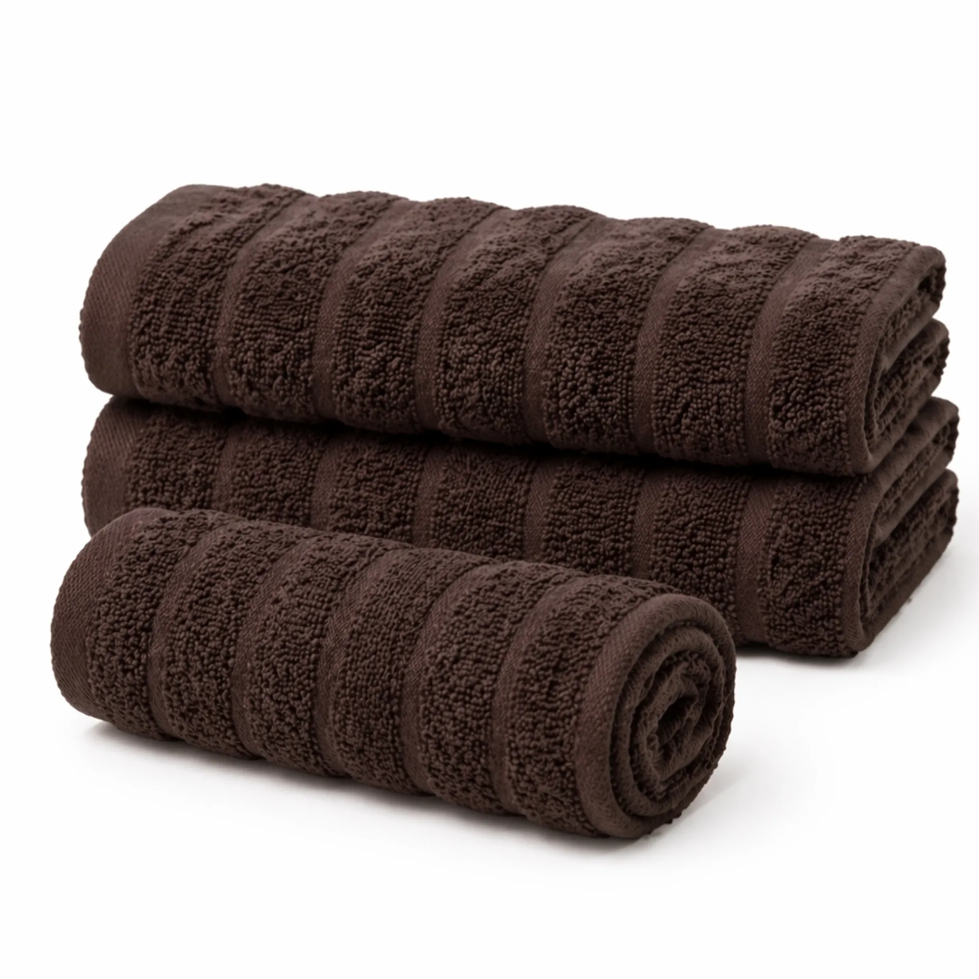 Bomulds håndklæder - 100% kæmmet bomuld - Gæstehåndklæder 30x50 cm - 2-pak - Brun