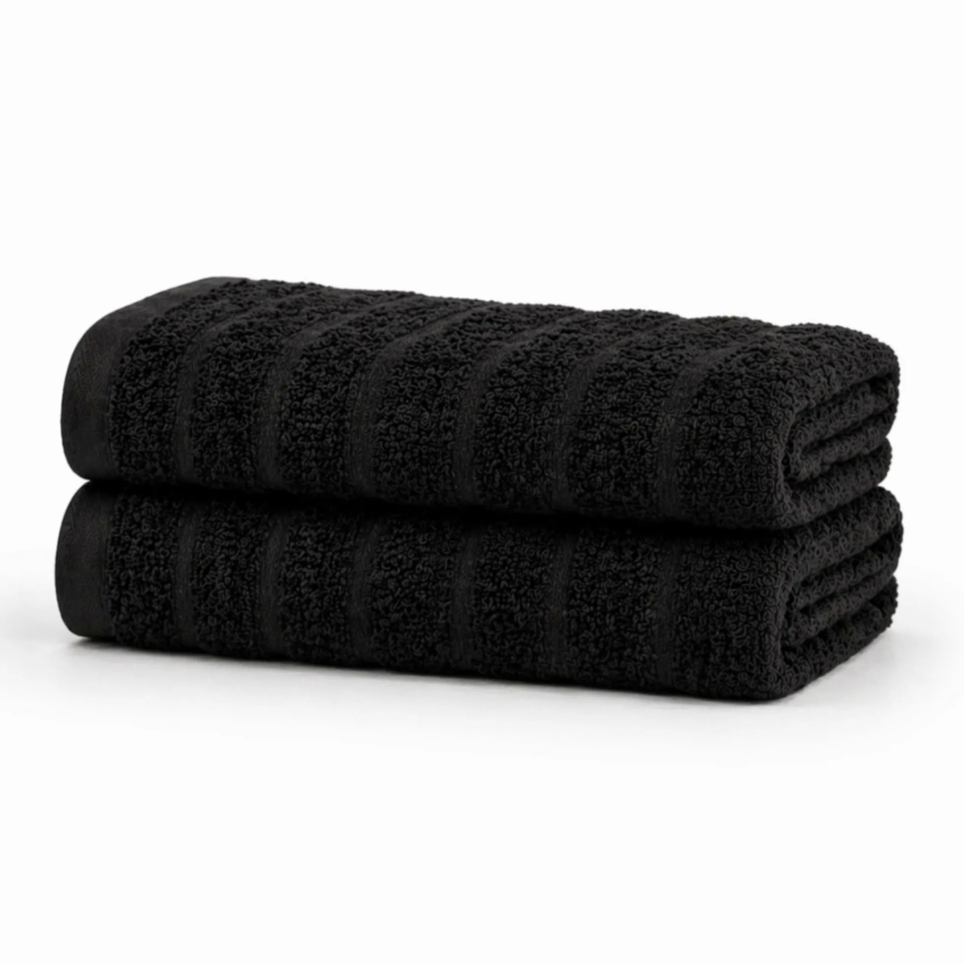 Bomulds håndklæder - 100% kæmmet bomuld - Badehåndklæder 70x140 cm - 2-pak - Sort