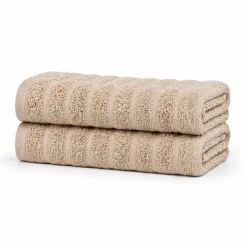 Bomulds håndklæder - 100% kæmmet bomuld - Badehåndklæder 70x140 cm - 2-pak - Sand