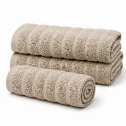 Bomulds håndklæder - 100% kæmmet bomuld - 50x100 cm - 2-pak - Sand
