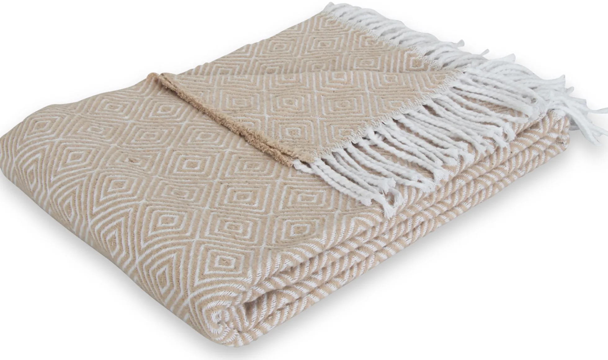Bomuldsplaid 130x200 cm - Graffic mocca