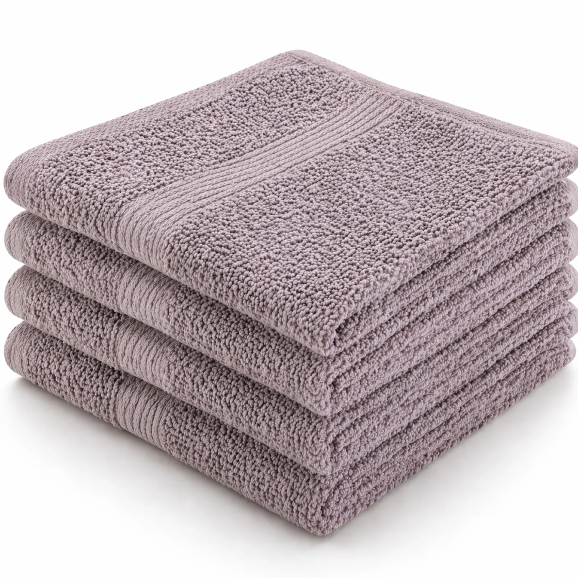Bomulds vaskeklude - 100% bomuld - Vaskeklude 30x30 cm - 4-pak - Magnolia - Lavendel