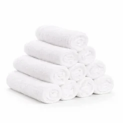 Bomulds vaskeklude - 100% bomuld - 30x30 cm - 10-pak - Hvid