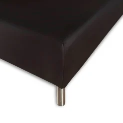 Boxlagen 200x210 cm - Sort - 100% Bomuldssatin - Faconlagen til madras