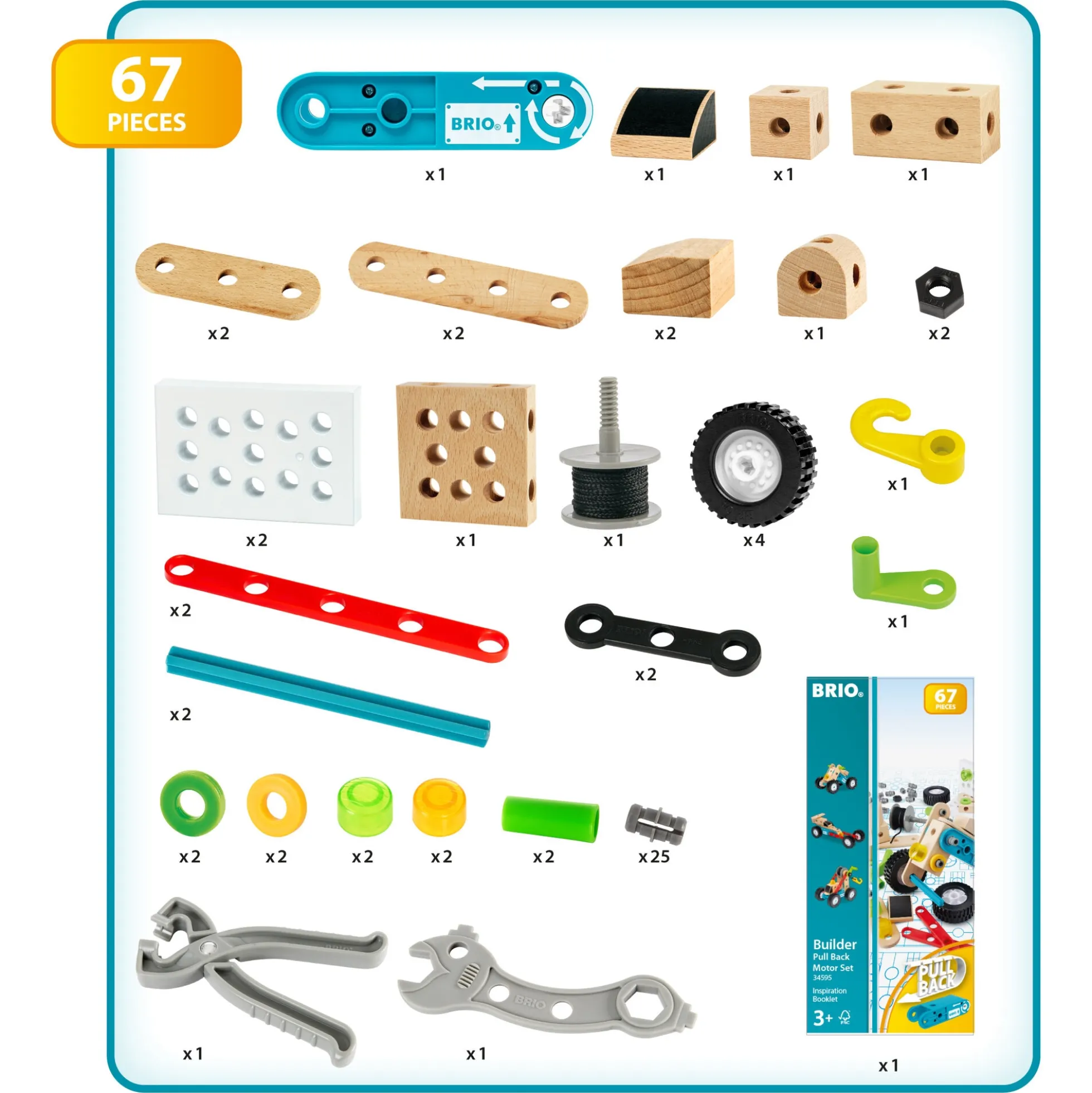 BRIO Builder pull back-motorsæt - 34595