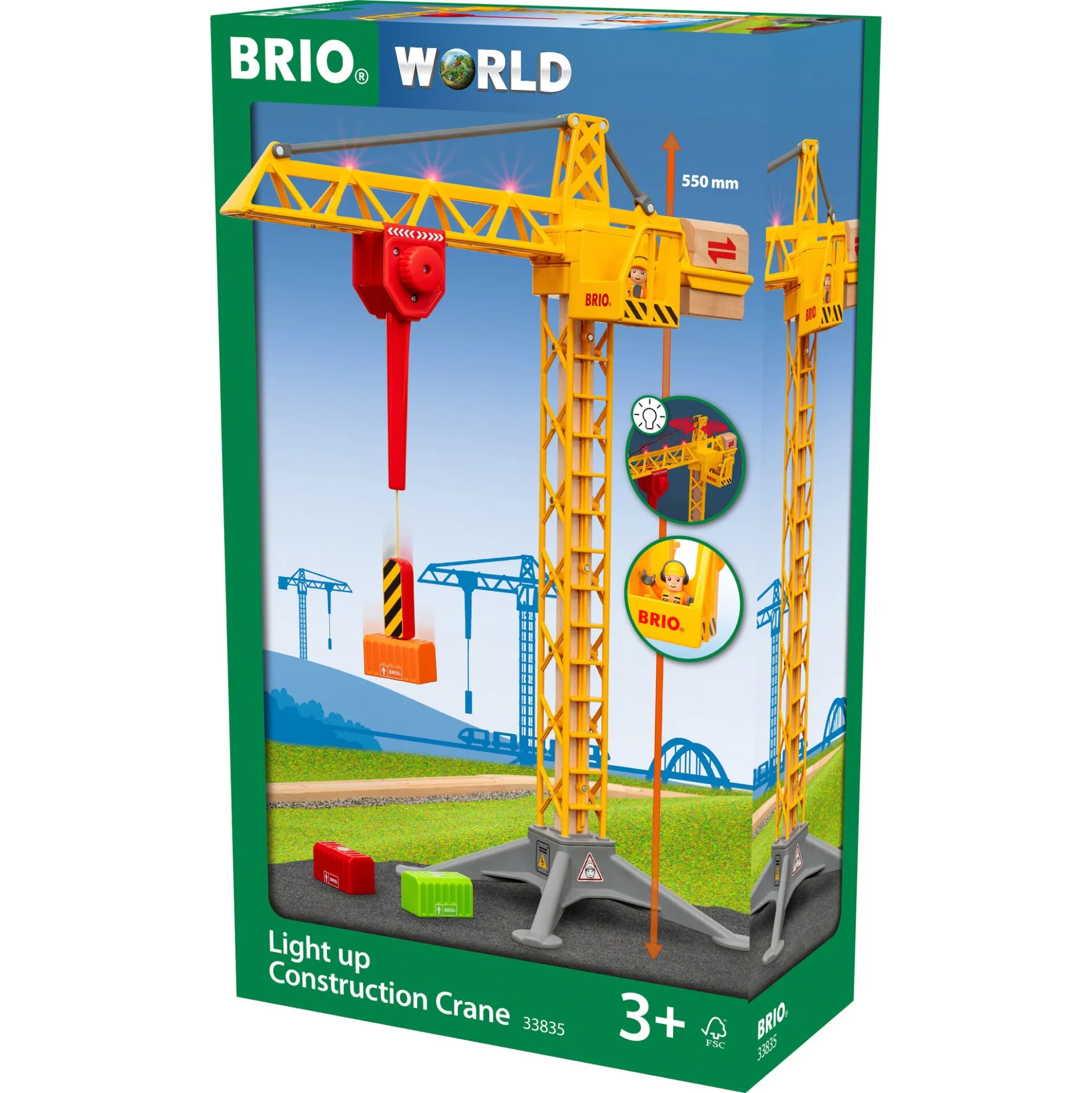 BRIO Byggekran med lys - BRIO-tog sæt - 33835