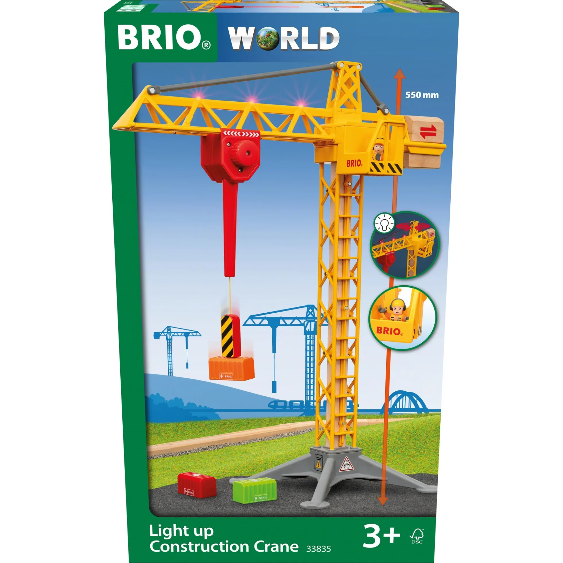 BRIO Byggekran med lys - BRIO-tog sæt - 33835