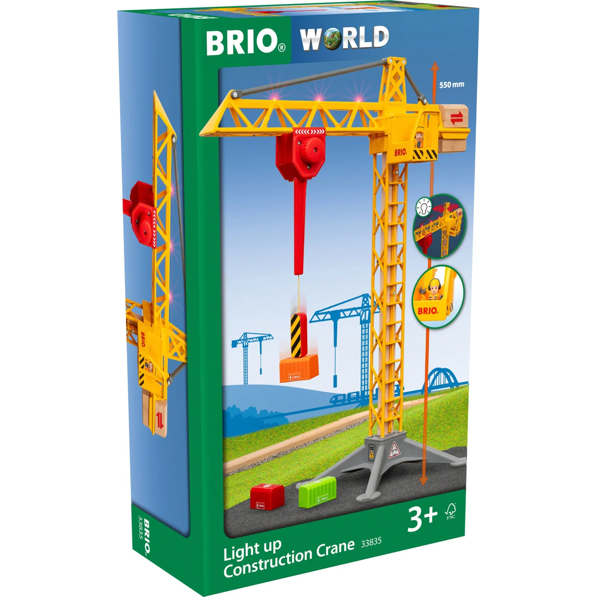 BRIO Byggekran med lys - BRIO-tog sæt - 33835