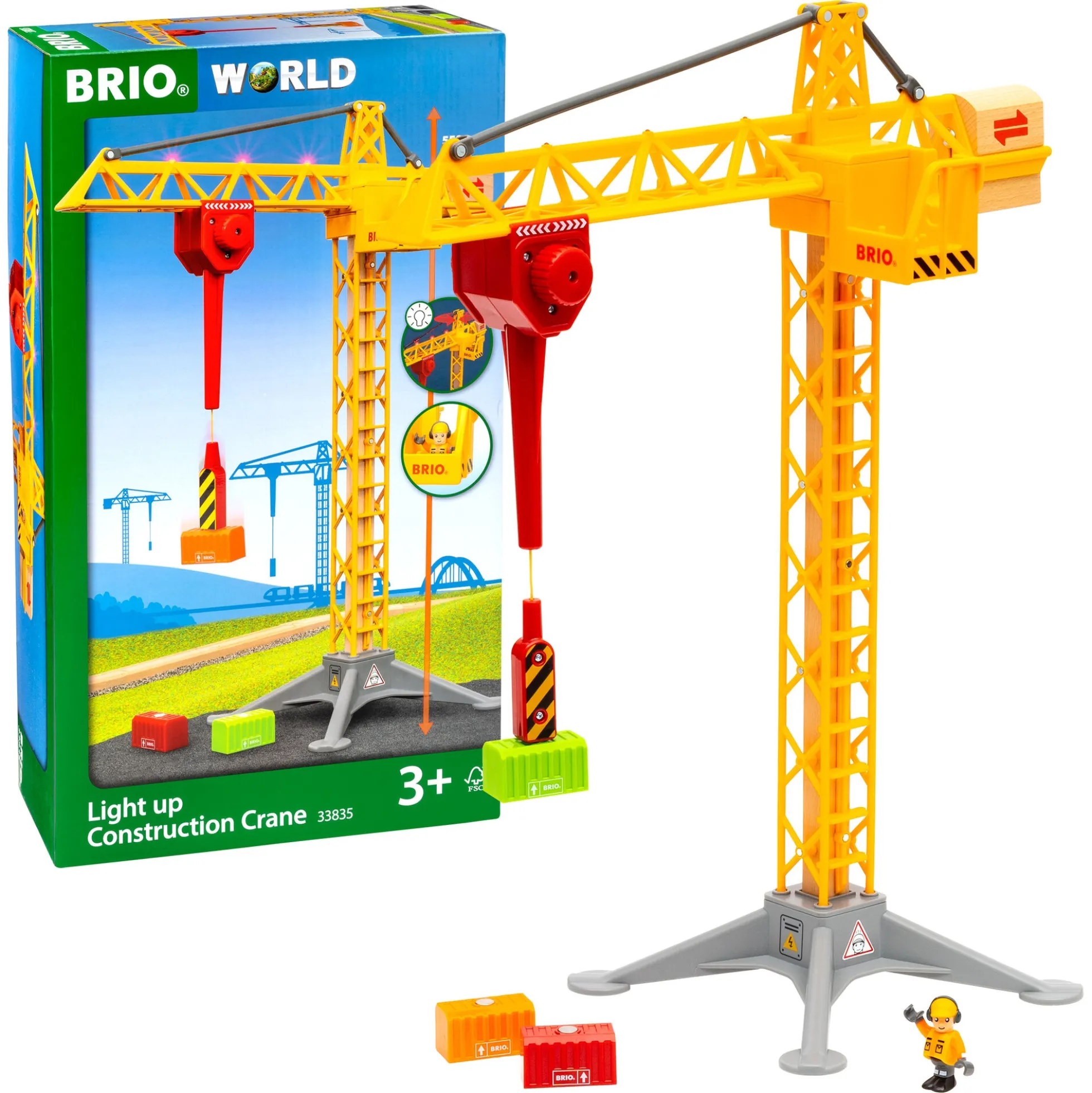 BRIO Byggekran med lys - BRIO-tog sæt - 33835
