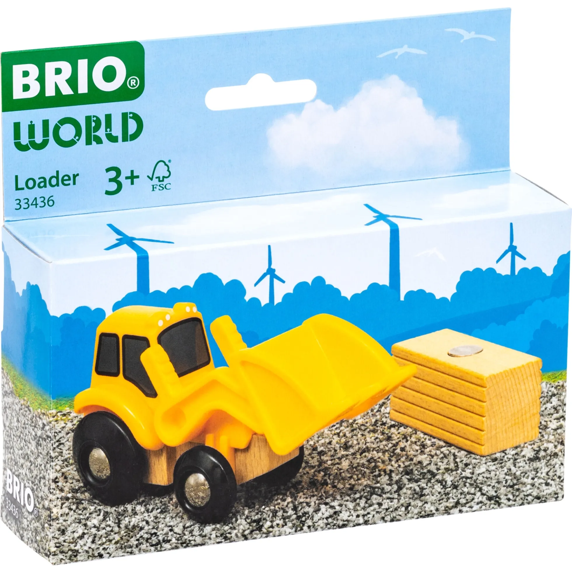 BRIO Frontlæsser med halmballe - BRIO-tog sæt- 33436