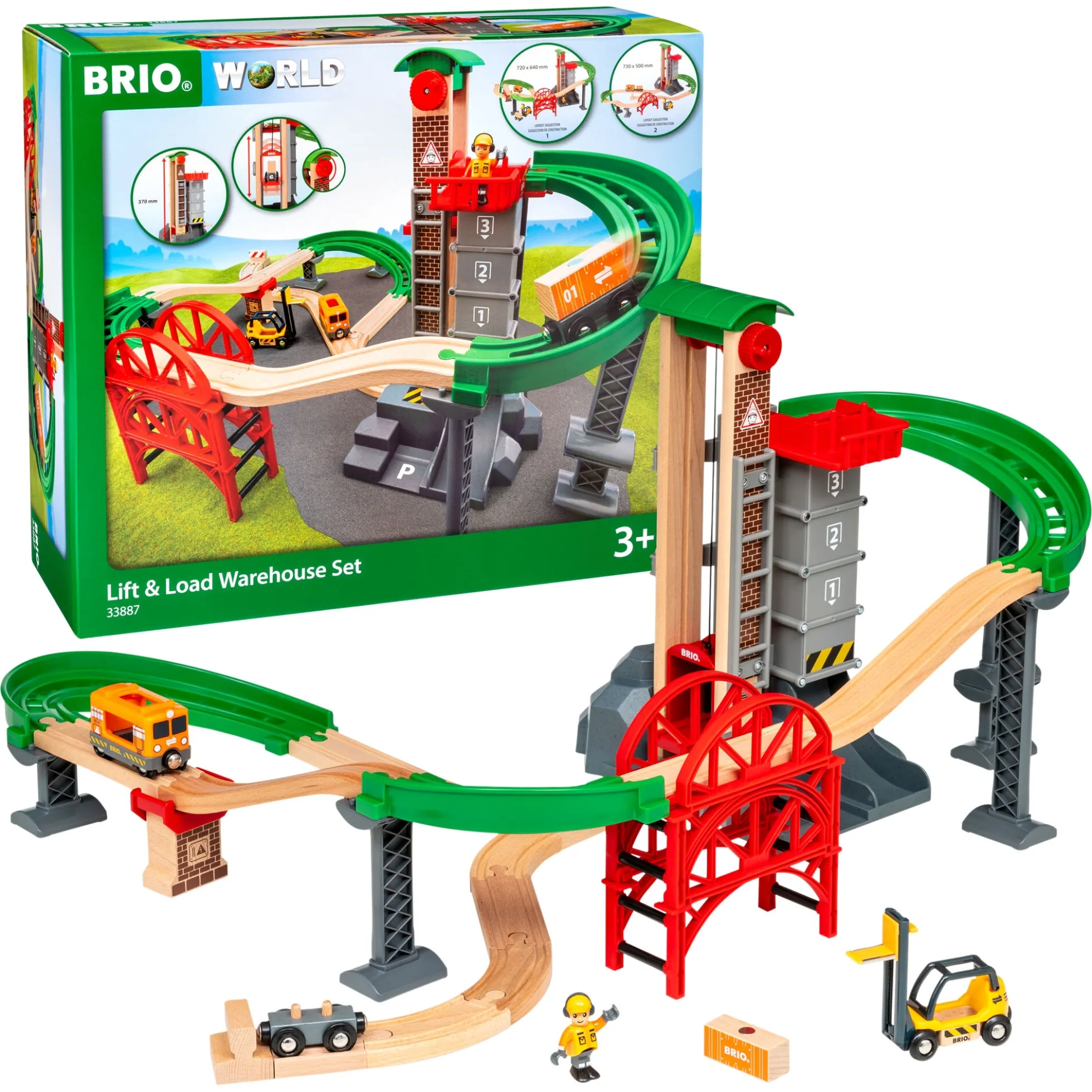 BRIO Løft & læs med lagerbygning - BRIO-togbane sæt- 33887