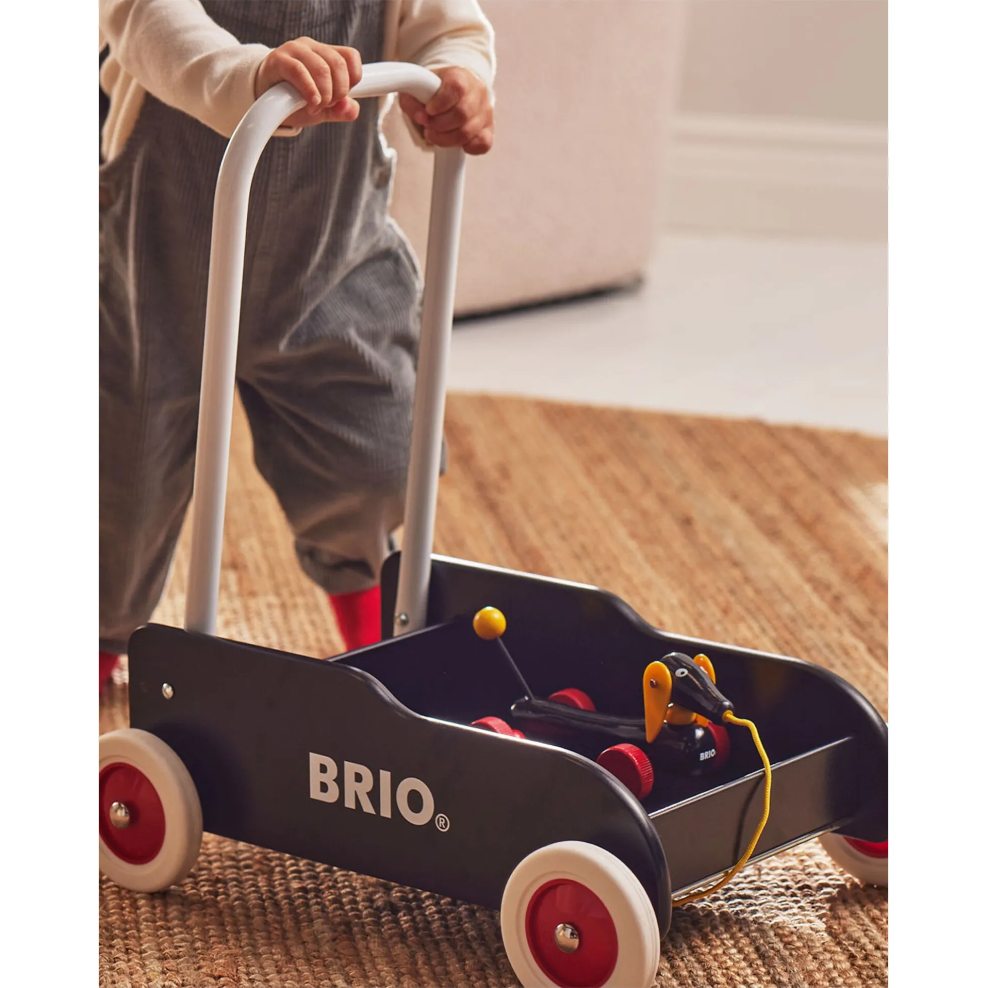 BRIO Lære-gå-vogn - Sort - BRIO-klassiker i træ - 31351