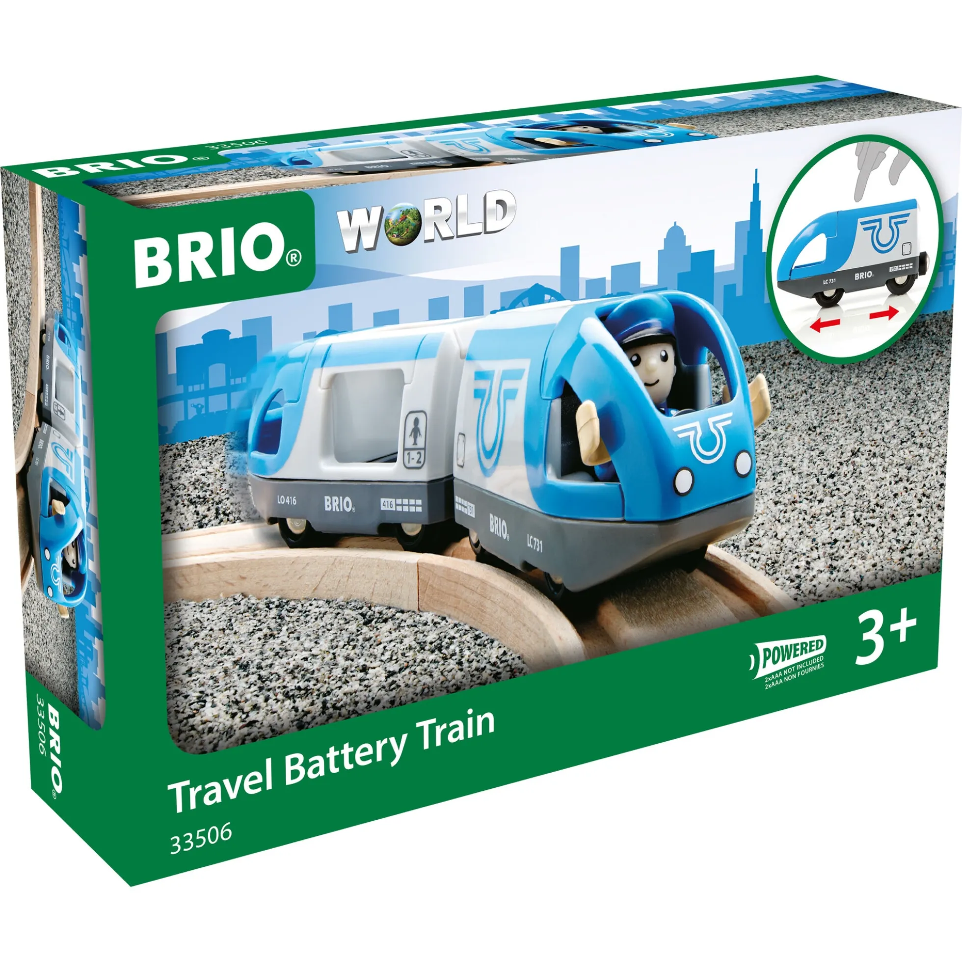 BRIO Tog - Passagertog, batteridrevet - BRIO-tog sæt- 33506