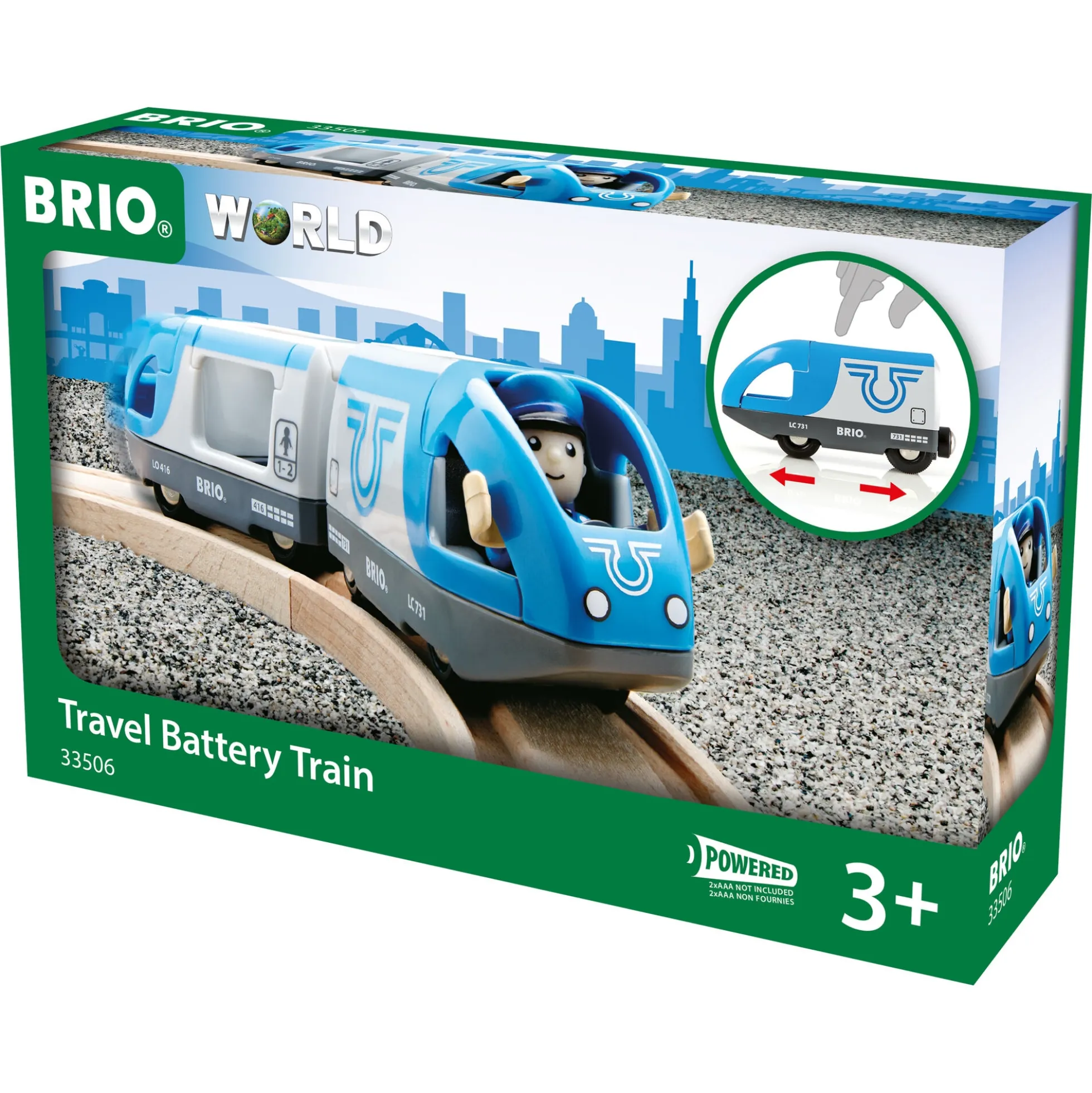 BRIO Tog - Passagertog, batteridrevet - BRIO-tog sæt- 33506