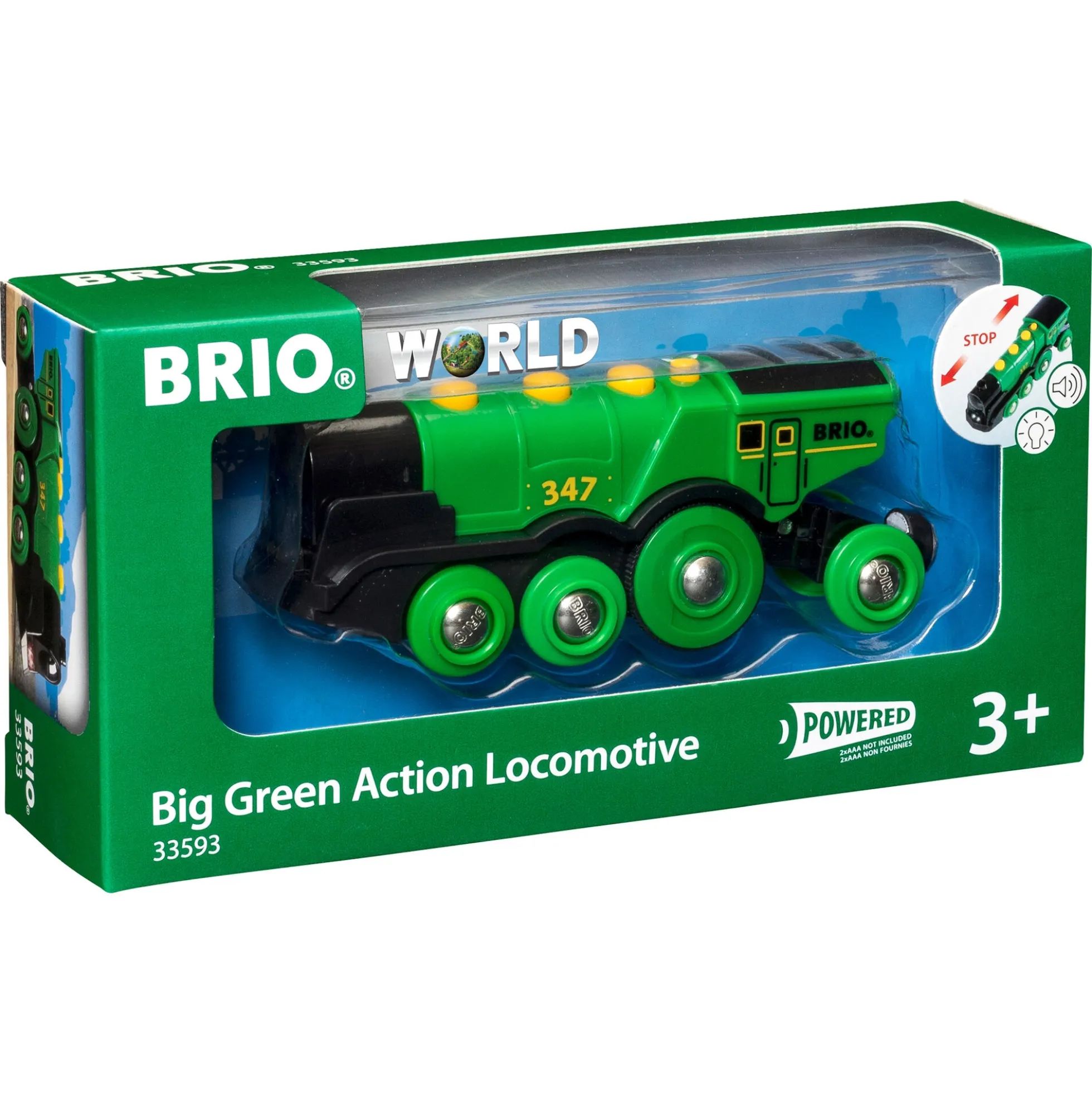 BRIO Tog - Stort, grønt lokomotiv - BRIO-tog sæt- 33593