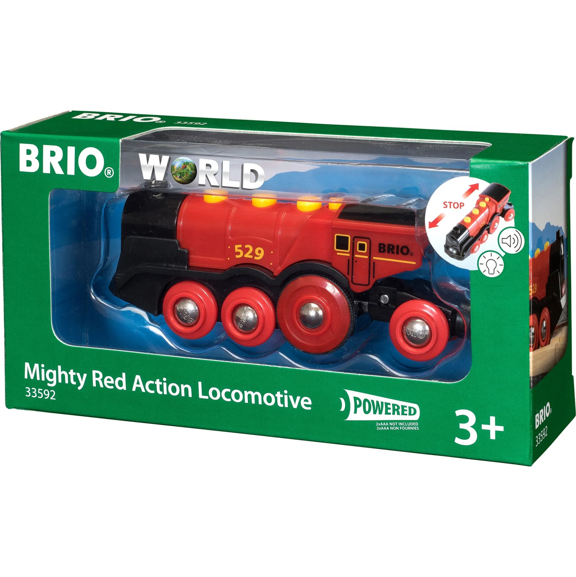 BRIO Tog - Stort, rødt lokomotiv - BRIO-tog sæt- 33592