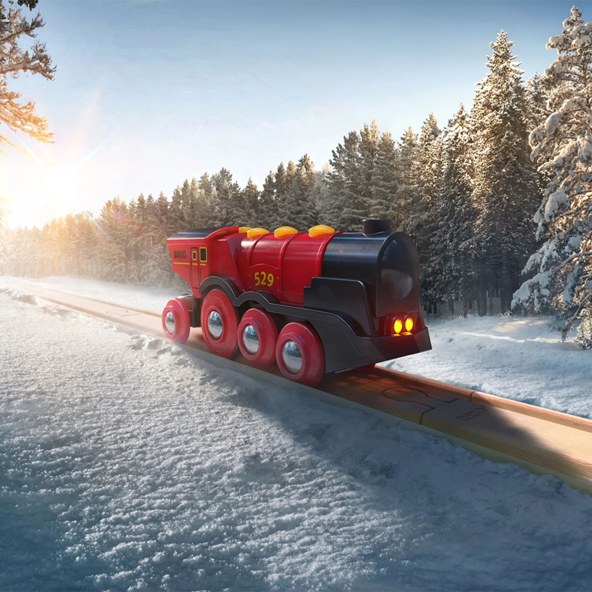 BRIO Tog - Stort, rødt lokomotiv - BRIO-tog sæt- 33592