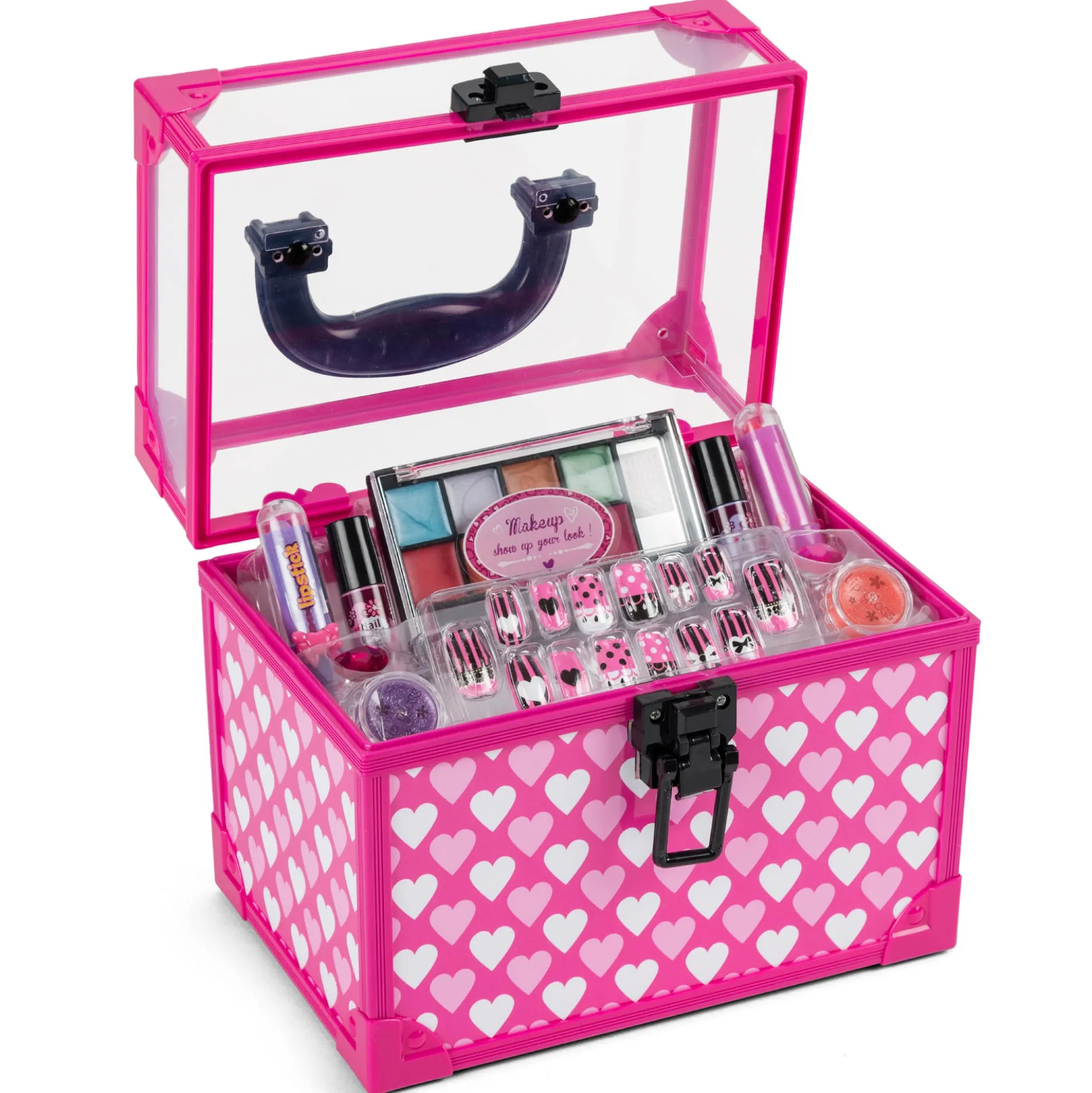 Børne make up - Stor makeupkuffert - Inkl. kunstige negle