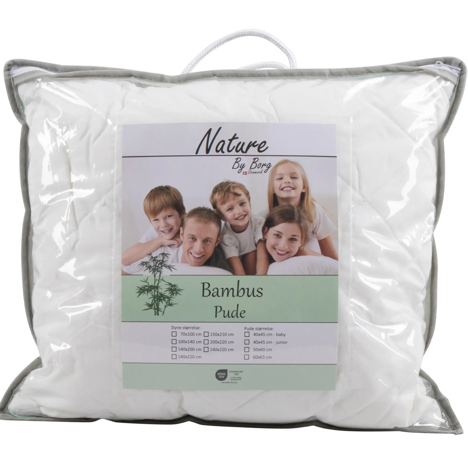 Børnepude - 100% allergivenligt bambus - 40x45 cm - Temperaturregulerende hovedpude - Nature By Borg