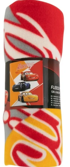 Børnetæppe - Cars 3 - 120x140 cm - Blødt og lækkert Fleece tæppe - Borg Living