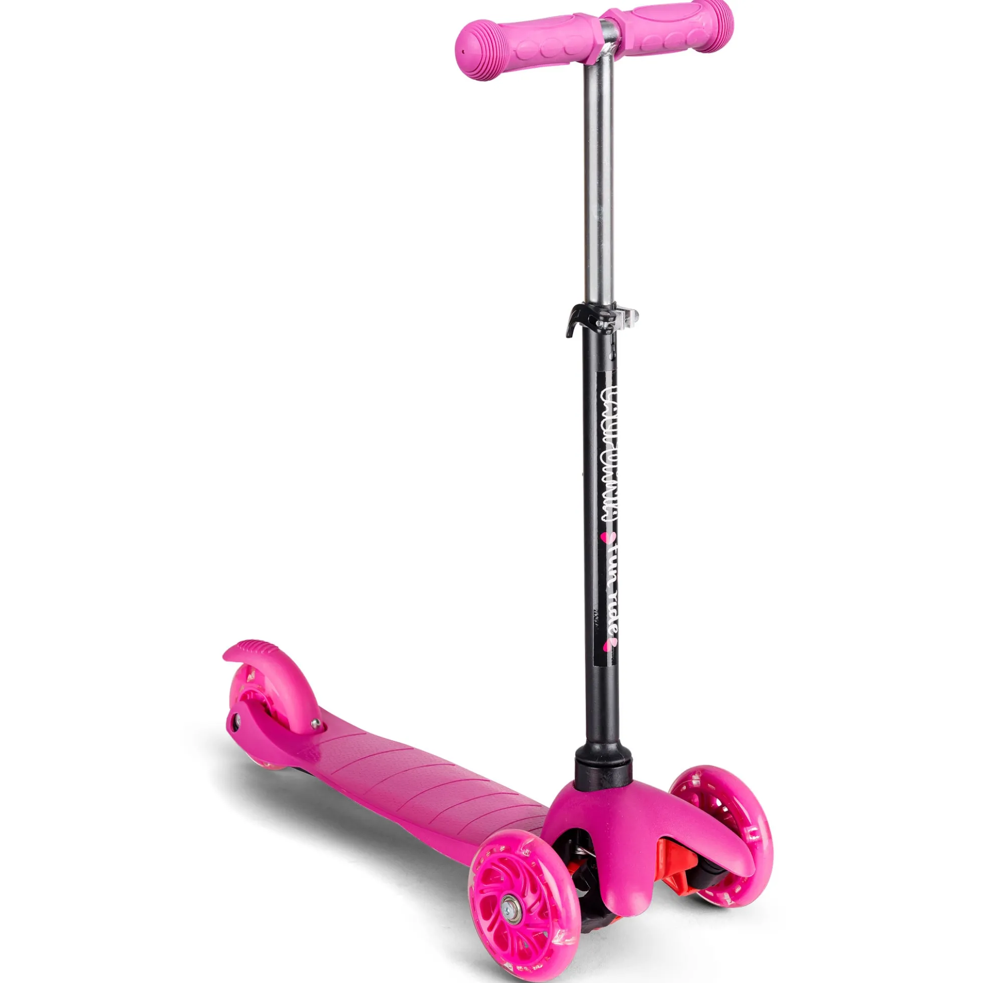 California 3-hjulet Løbehjul med Flexstyring og LED-lys i Hjulene - Pink