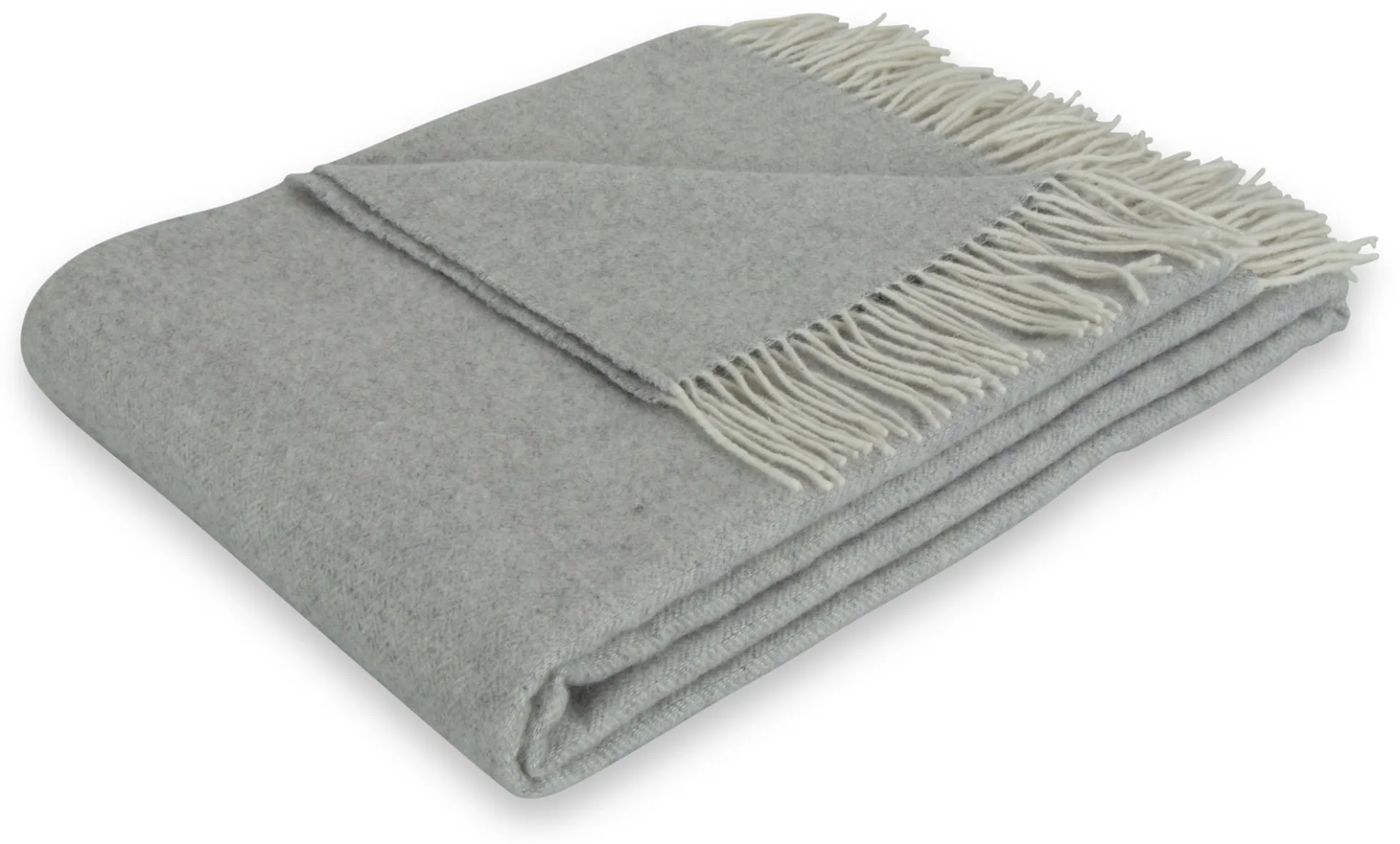 Cashmere uldplaid - 40% Cashmere - 130x200 cm - Ensfarvet gråt uldtæppe - By Borg plaid