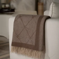 Cashmere uldplaid 130x200 cm - Toscana Spago naturfarvet plaid