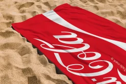Coca Cola håndklæde - 70x140 cm - 100% bomuld - Blødt badehåndklæde med Coca Cola logo