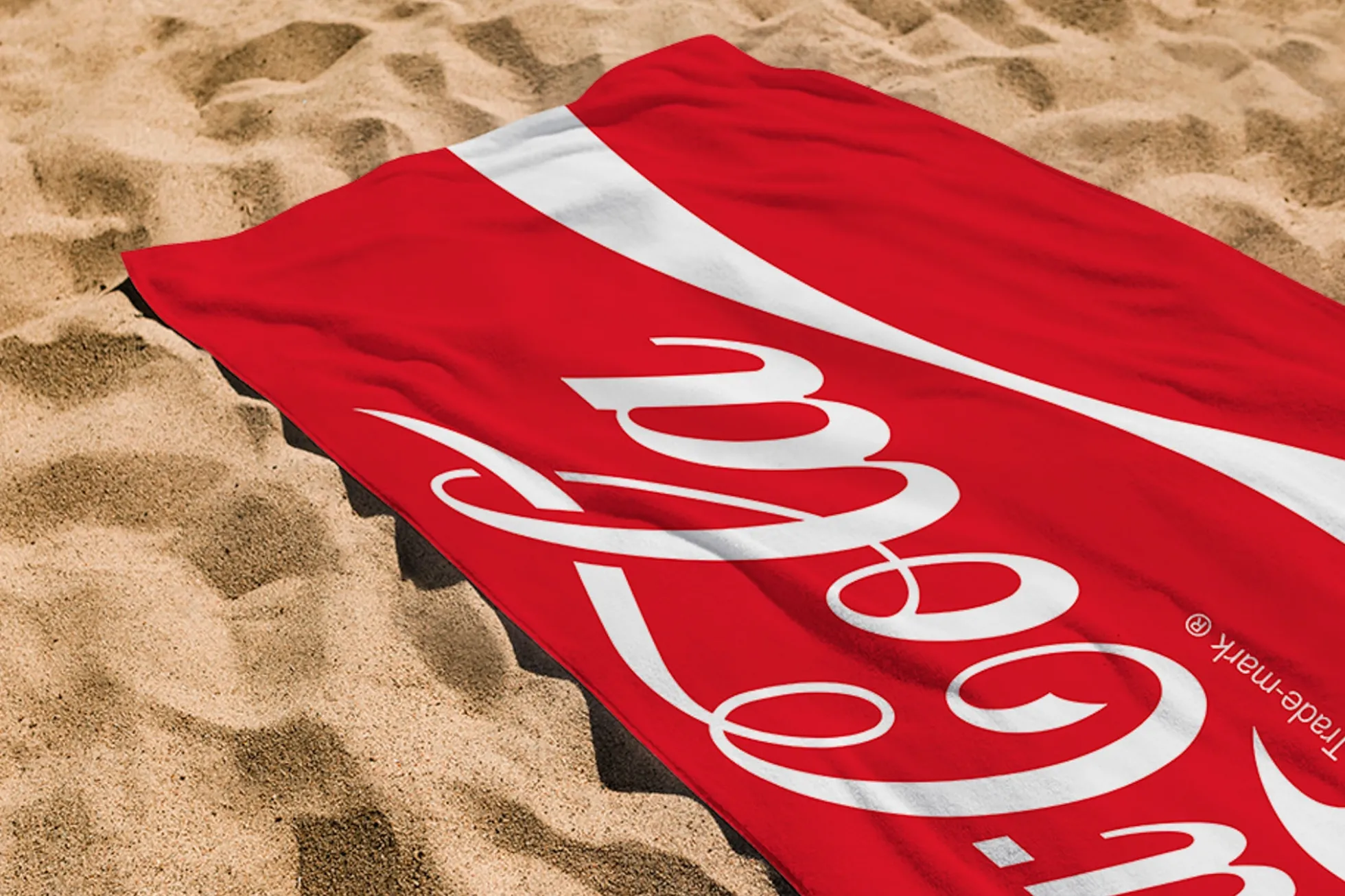 Coca Cola håndklæde - 70x140 cm - 100% bomuld - Blødt badehåndklæde med Coca Cola logo