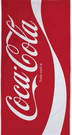 Coca Cola håndklæde - 70x140 cm - 100% bomuld - Blødt badehåndklæde med Coca Cola logo