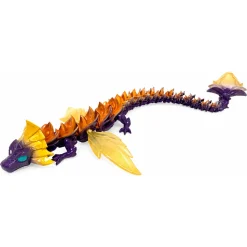 CrystaLynx Aurora Scales dragefigur med bevægelige led - Orange - 60 cm