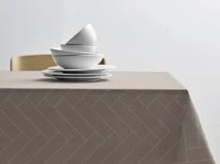 Damaskdug 140x320 - 100% damaskvævet bomuld - Tiles Södahl - Taupe