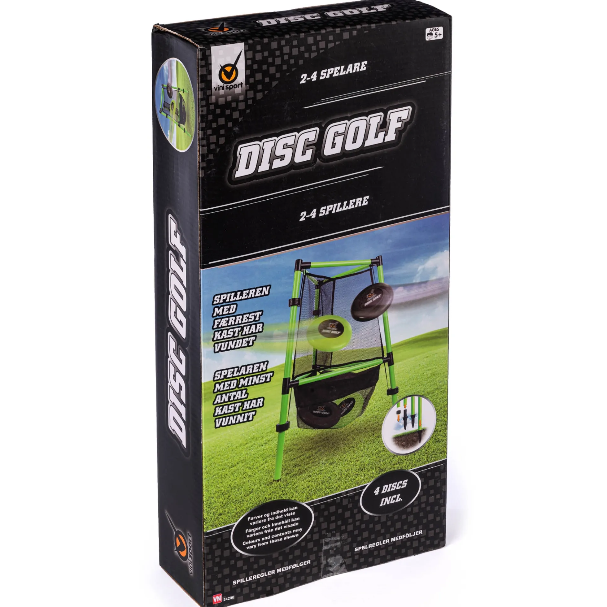 Disc golf målkurv - 78x58 cm - Med målkurv og 4 discs