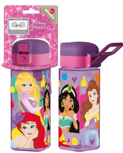 Disney Prinsesse drikkedunk - Vandflaske med låse flipfunktion og drikketud