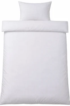 Dobbelt sengetøj 240x220 cm - Bæk og Bølge - 100% Bomulds krep - Hvidt ensfarvet