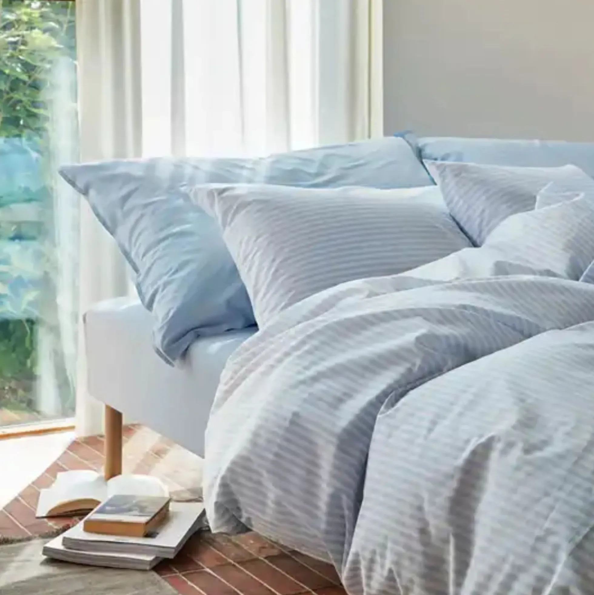 Dobbelt sengetøj 200x220 cm - 100% bomuld - Høie of Scandinavia - Tor Light Blue