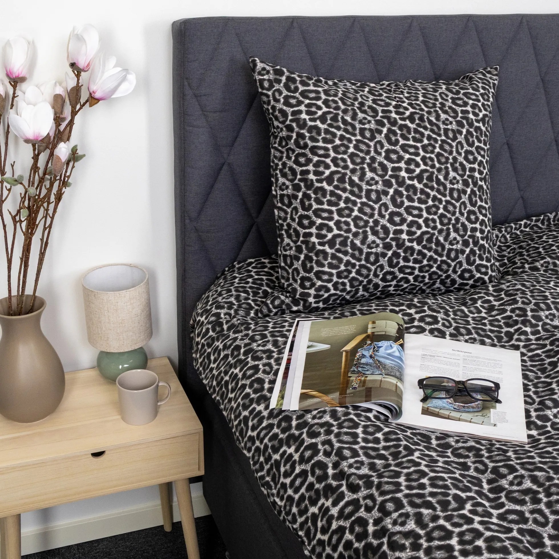 Dobbelt sengetøj 240x220 cm - 100% Bomuld - Leopard print