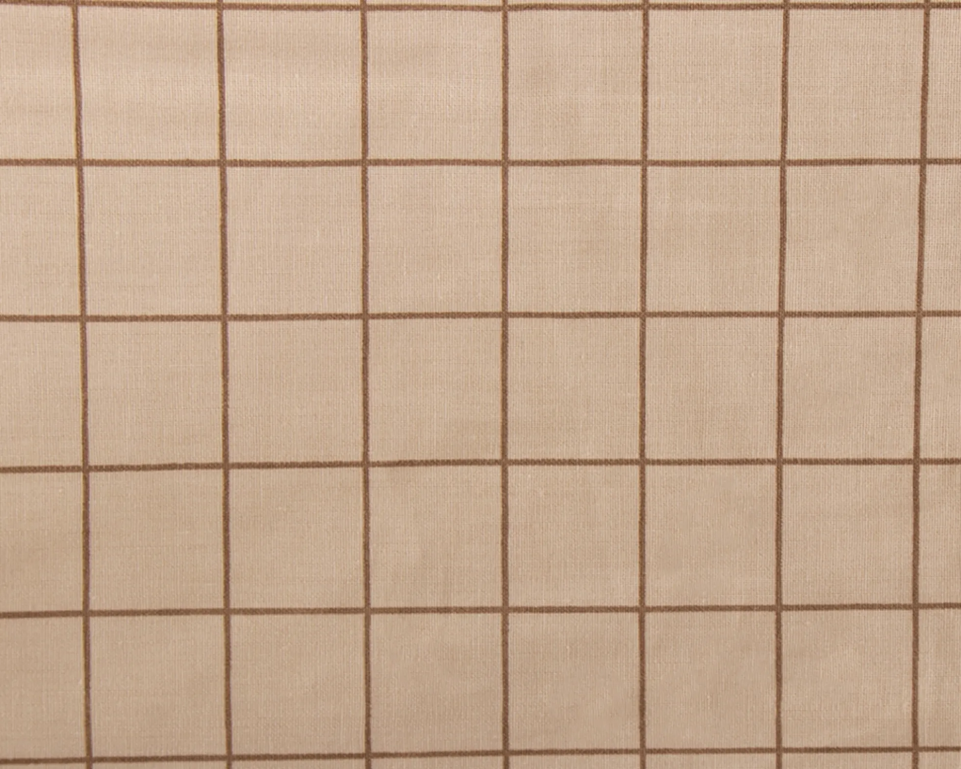 Dobbelt sengetøj 240x220 cm - 100% bomuld - Sandfarvet med brune tern